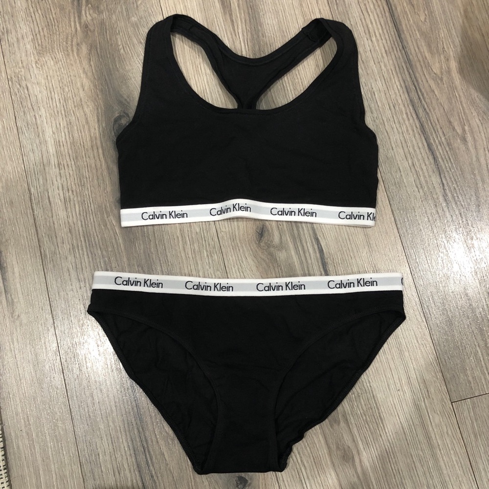 Calvin Klein Bra & Bikini Set Small Black Racerback